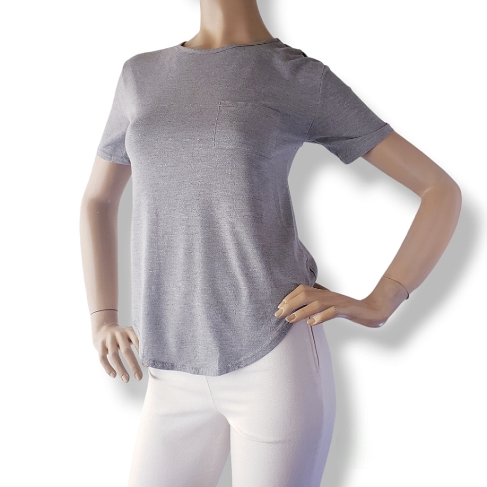 Topshop Heather Gray Pocket T-Shirt